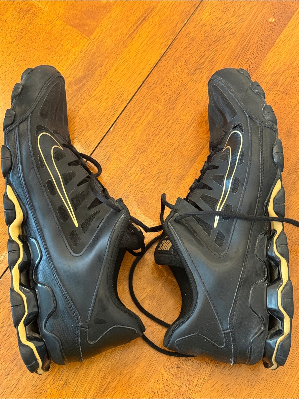 Nike Reax 8 TR Mesh Lace Up Training Shoes Black/Metallic Gold 621716-020 size14